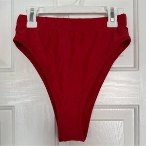 93 Play Street Red High-Waisted Bikini Bottom- Size M